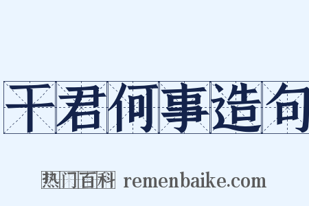 干君何事造句是什么意思的图片